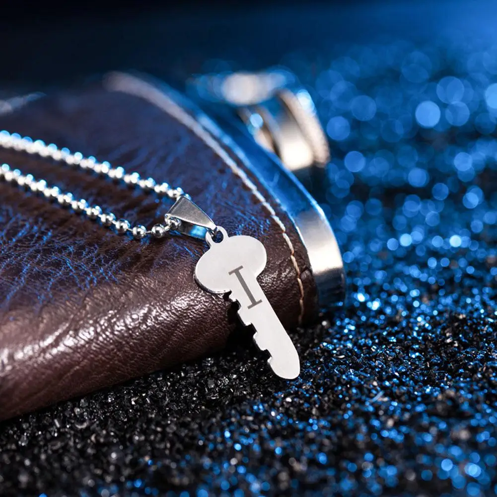 Пара ожерелья набор гравировки я люблю тебя сердце ключ парные Подвески