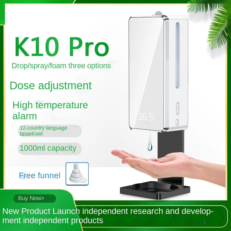 

K10 Pro Automatic Induction Soap Dispenser Infrared Thermometer Gel Washing Phone Automatic Temperature Measuring Soap Dispenser