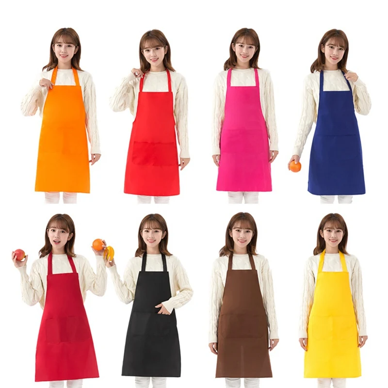 

Cooking Apron Kitchen Gastronomy BBQ Bib Women Men Waterproof Aprons With Pocket Chef Universal Apron Kitchen home Supplies