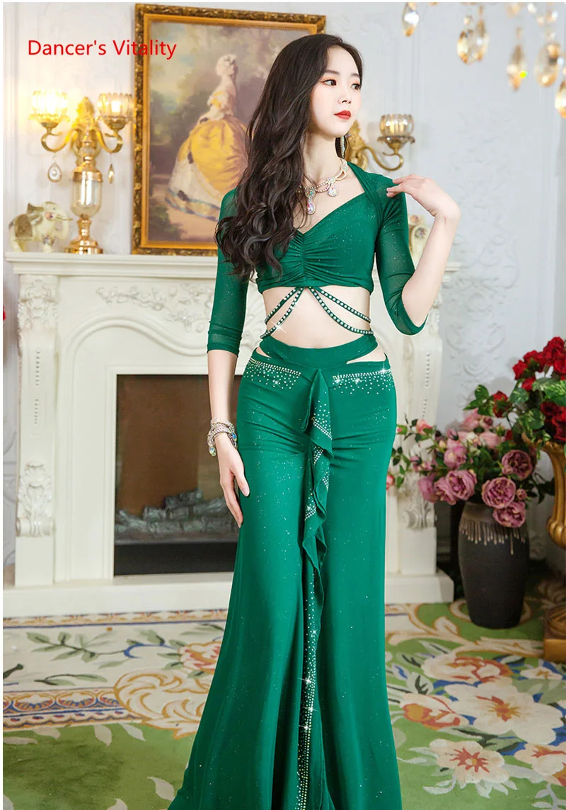 Женский костюм для танца живота комплект из двух предметов топ с рукавом до локтя