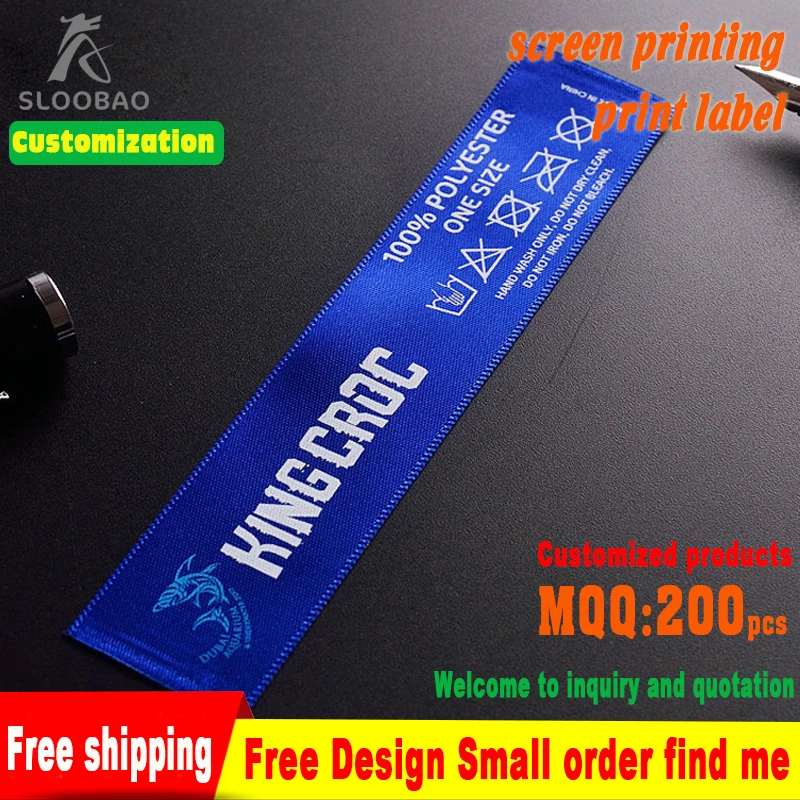 5000 шт. атласные этикетки с белым принтом для одежды | Дом и сад