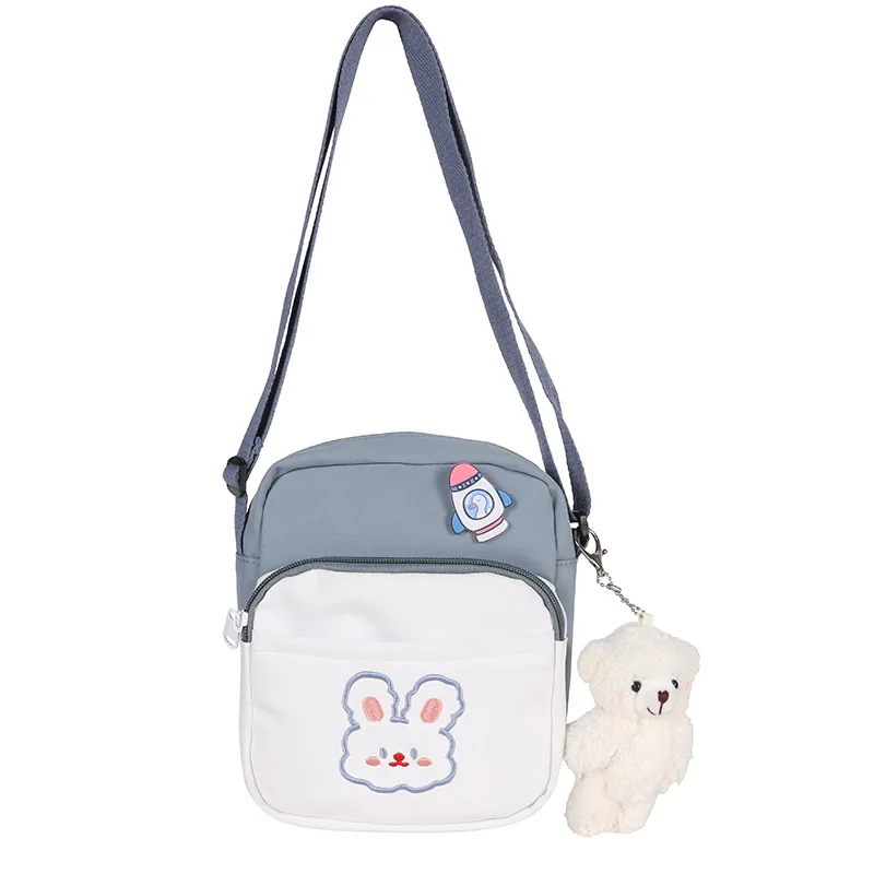 

Lady Canvas Crossbody Shoulder Bag Cartoon Fashion Bear Large Capacity Shopping Bag Mobile Phone Bag