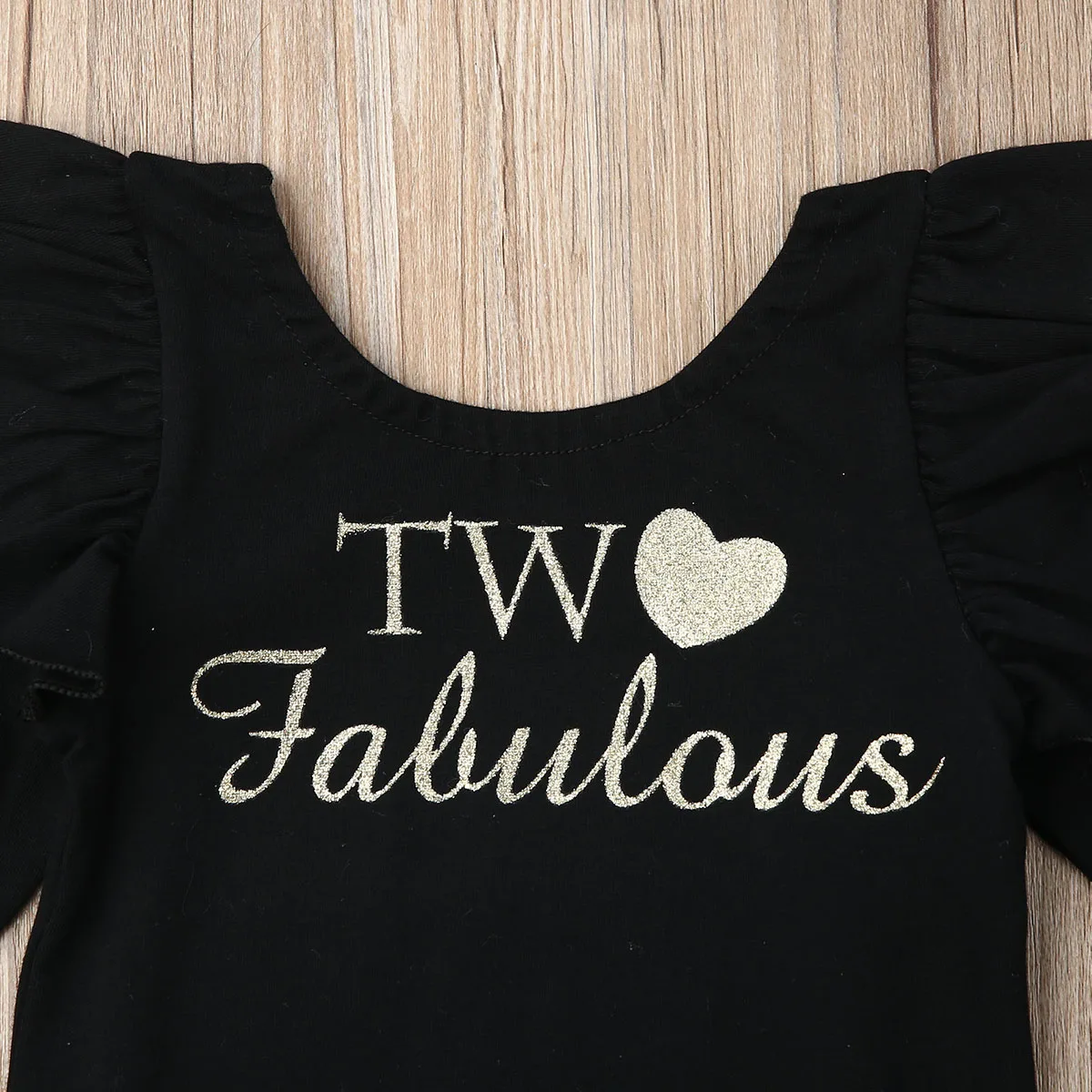 2 шт. Детский комбинезон с длинным рукавом и оборками из джинсовой