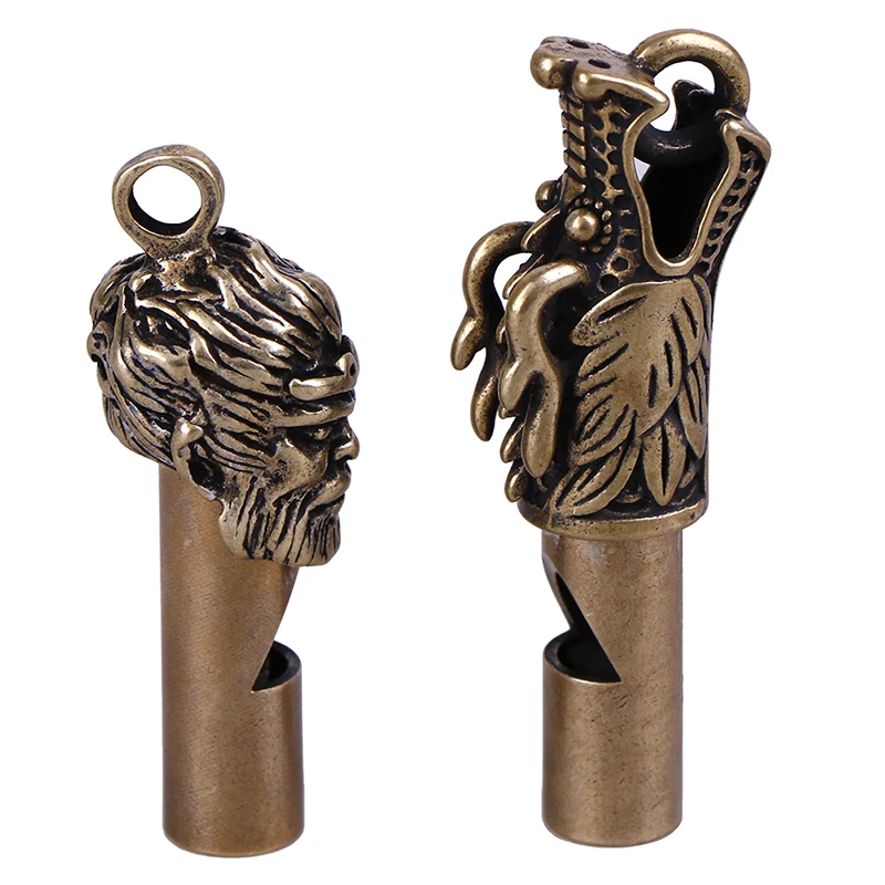 1pc Outdoor Survival Whistle Dragon Statue Pattern Brass For Camping Hiking Fishing Travel Rescue Emergency Kits EDC Keychain | Спорт и