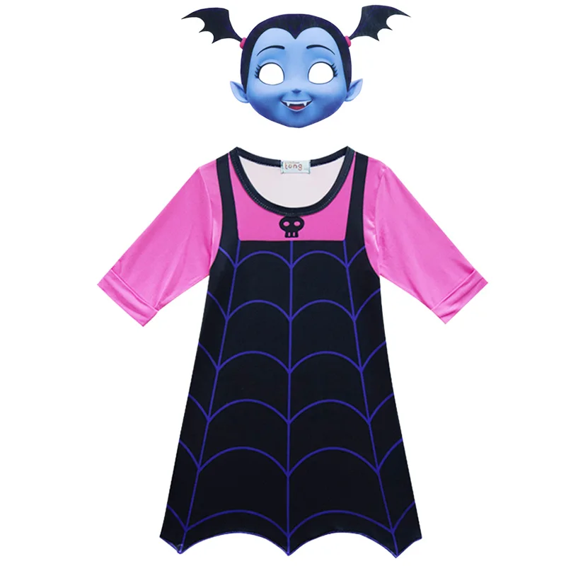 H-1 Vampirina/платье для девочек на Хэллоуин; Детский карнавальный Рождественский костюм вампира; детская одежда для дня рождения; летняя одежда; аксессуары - Цвет: H-1