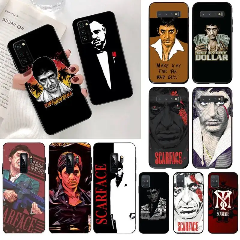 Силиконовый черный чехол для телефона Scarface Godfather Samsung S20 plus Ultra S6 S7 edge S8 S9 S10 5G lite