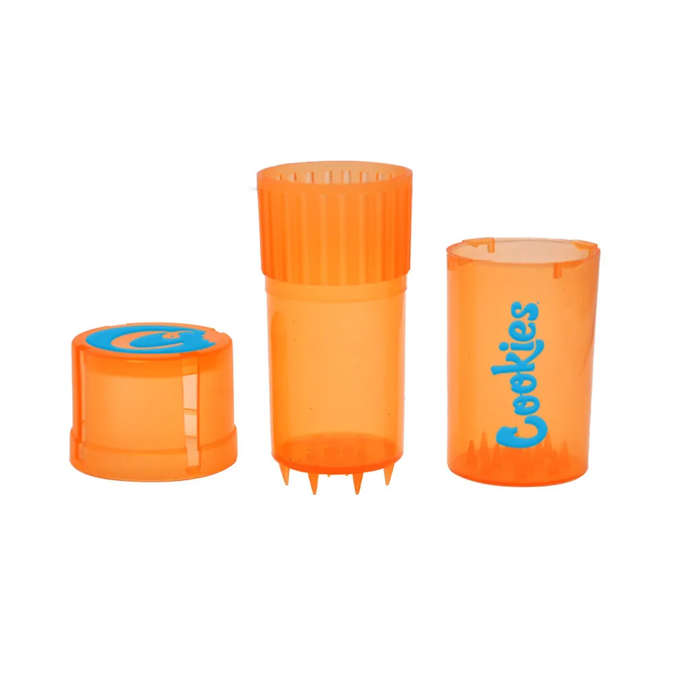 

10pcs Cookies 2 In 1 Plastic Grinder 3-Layers Tobacco Herb Grinder Shark Tooth Crusher with Tobacco Storage Case Jar Accessories