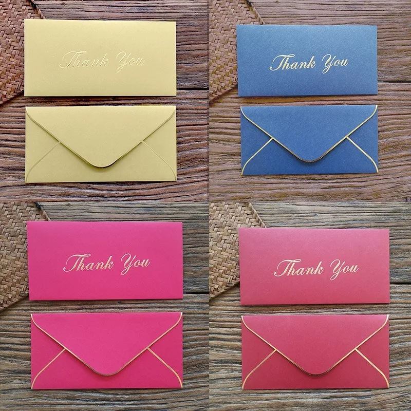 10 Pcs/Lot Business Thick Envelope Customizable Custom Paper Packaging Bags Bronze LOGO Company Retro Currently | Канцтовары для