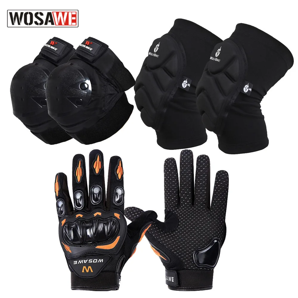 WOSAWE 6 шт./компл. спортивные защитные наборы наколенники налокотники для гонок на