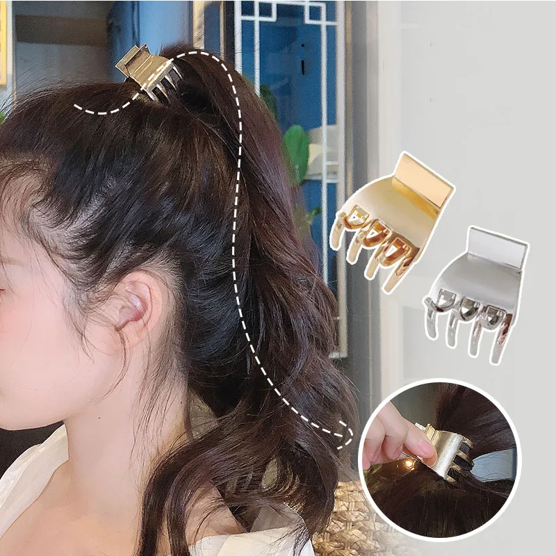 Women Vintage Elegant High Ponytail Fixed Geometric Small Hair Claws Lady Convenient Headband Hair Clip Hairpin Hair Accessories head scarves for women
