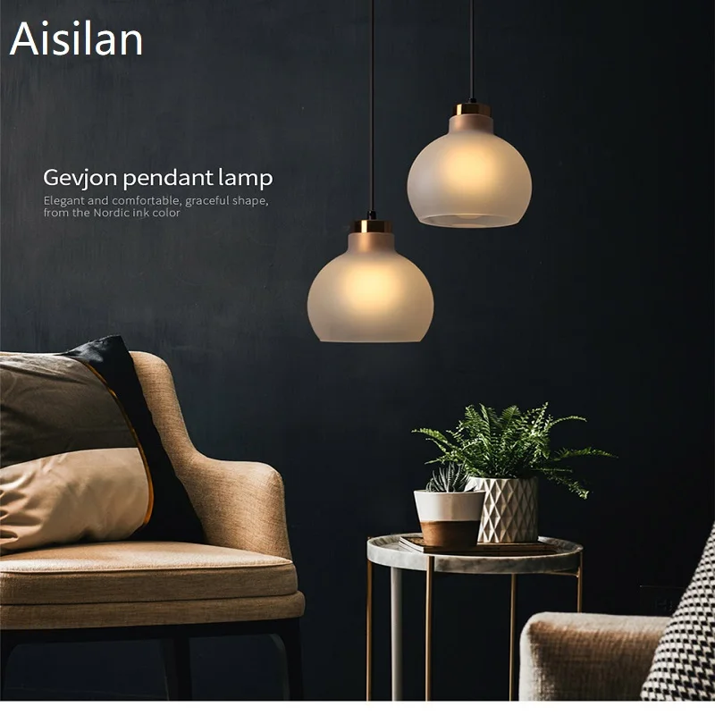 

Aisilan Nordic LED Pendant Lamp Glass Modern Style for Dining Room Parlor Living Bedroom Corridor Beside Room AC85-260V 5W