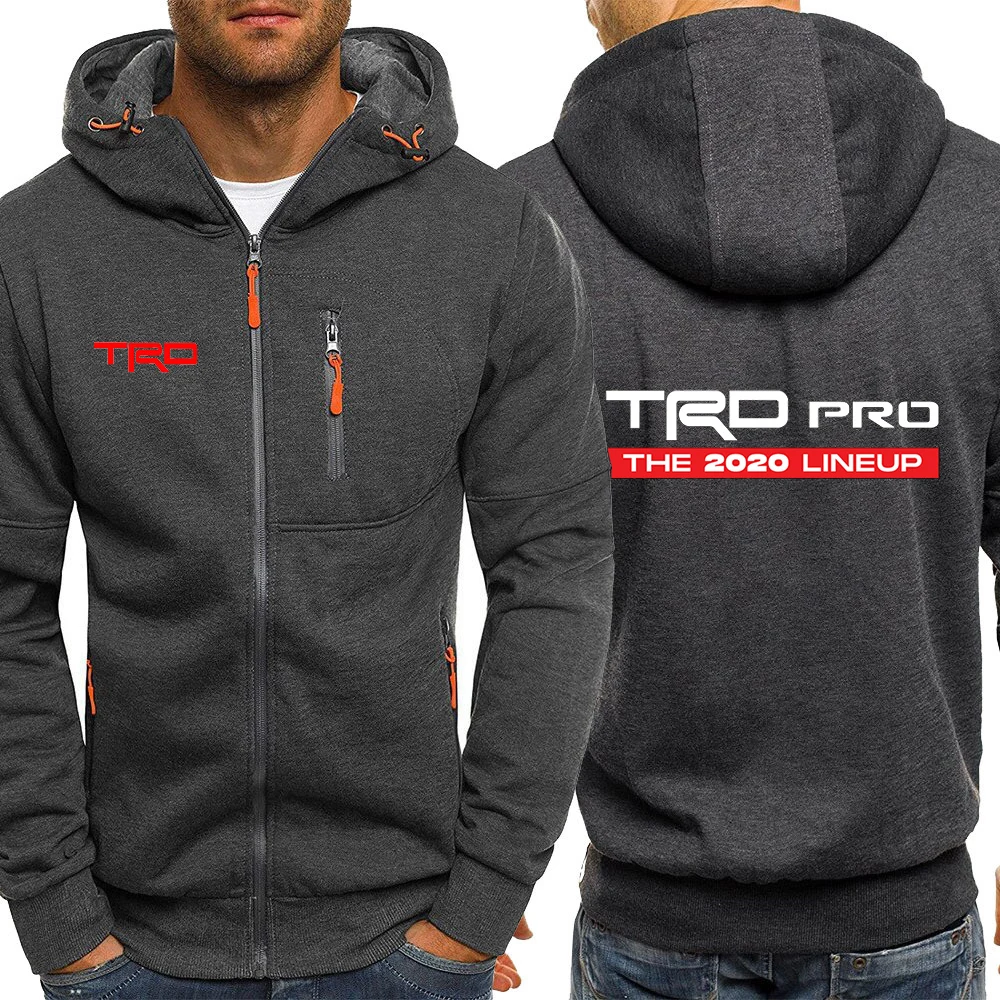 

2020 New Toyota Trd Pro Logo Autumn Men Jackets Fashion Hoody Jacket Printed Casual Hooded Zip Cardigan Plus Fleece Coats