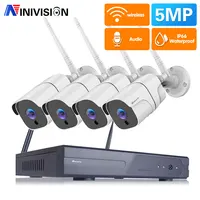 Home 4CH 5MP CCTV Wireless System NVR Kit Outdoor P2P Waterproof Wifi IP Security Camera Set Video Surveillance Kit Night Vision
