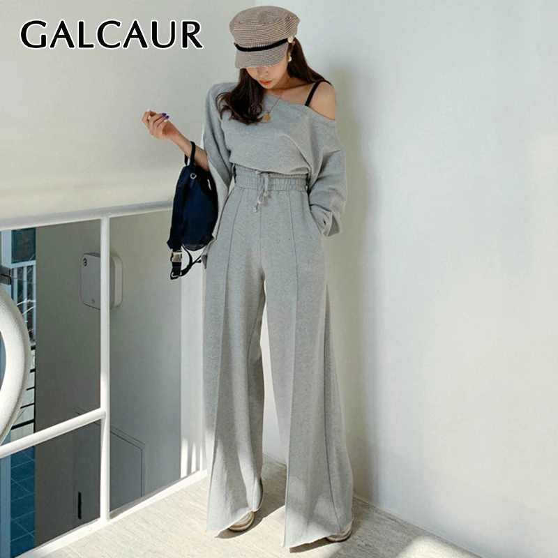 Женский комплект из двух предметов GALCAUR с открытыми плечами и асимметричным