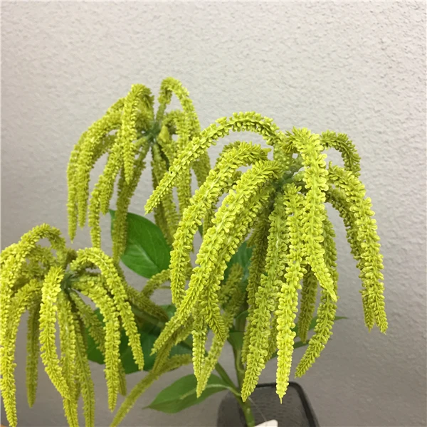 60cm 3fork Fake Astilbe Tree Branch Artificial Pine Plastic Green Plant Vine Real Touch Flower for Home Wedding Wreath Decor