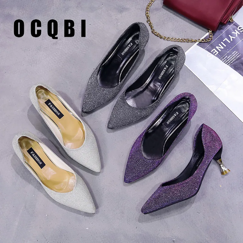 2019 г. Женская свадебная обувь модельные туфли женские блестящие туфли-лодочки на