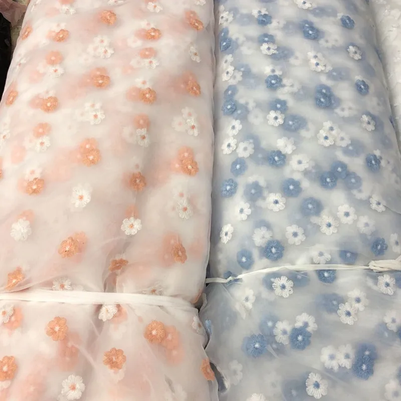 Милая Цветочная оригинальная кружевная ткань из тюля для платья декора