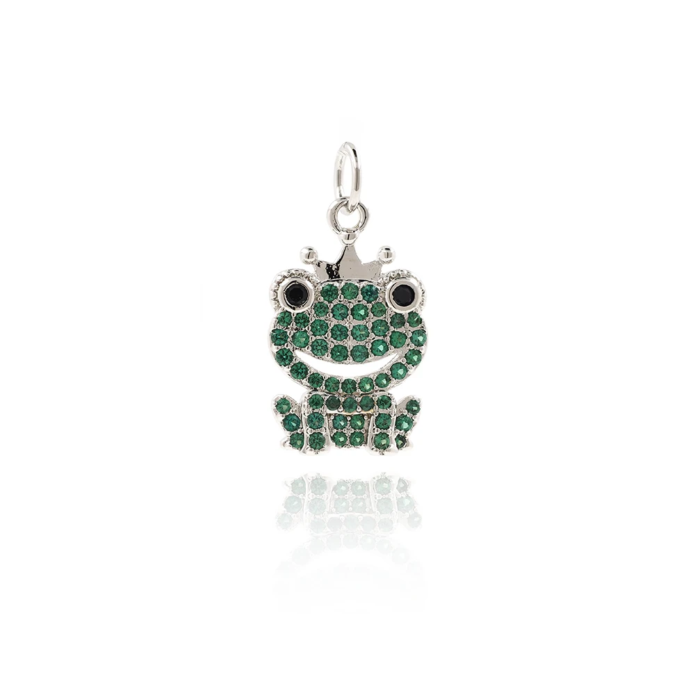 Подвеска в виде лягушки кубический цирконий латунное позолоченное животное