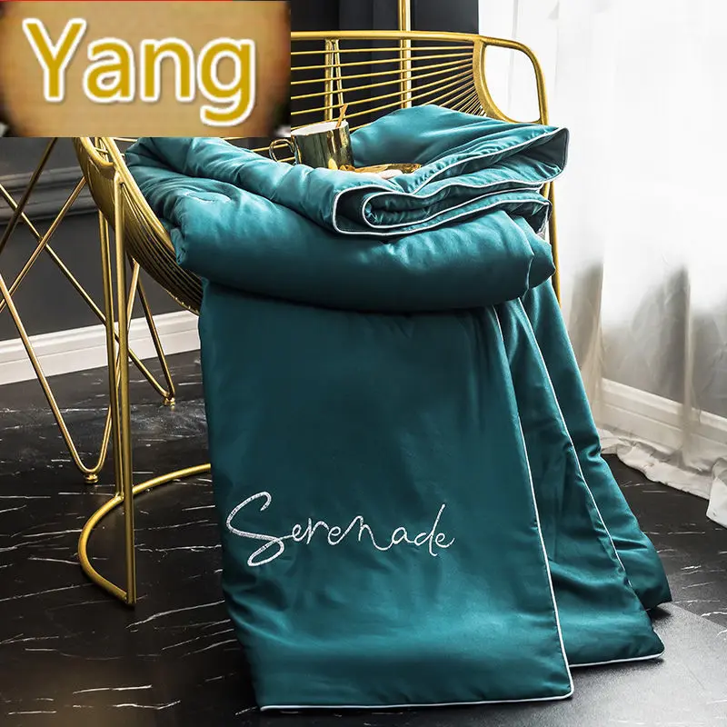 Летнее моющееся одеяло из тенсела летнее охлаждающее ледяного шелка тонкое