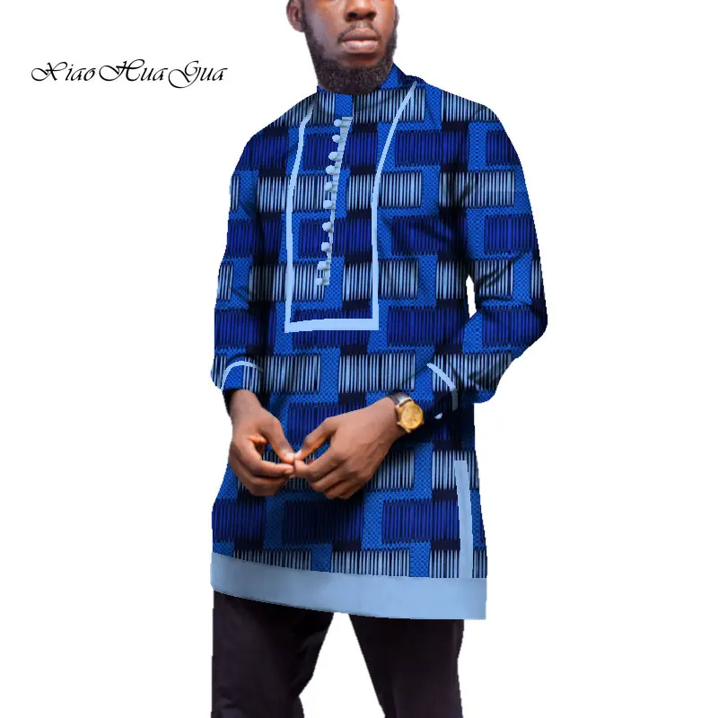 Рубашка мужская с длинным рукавом традиционная африканская одежда богатые Топы