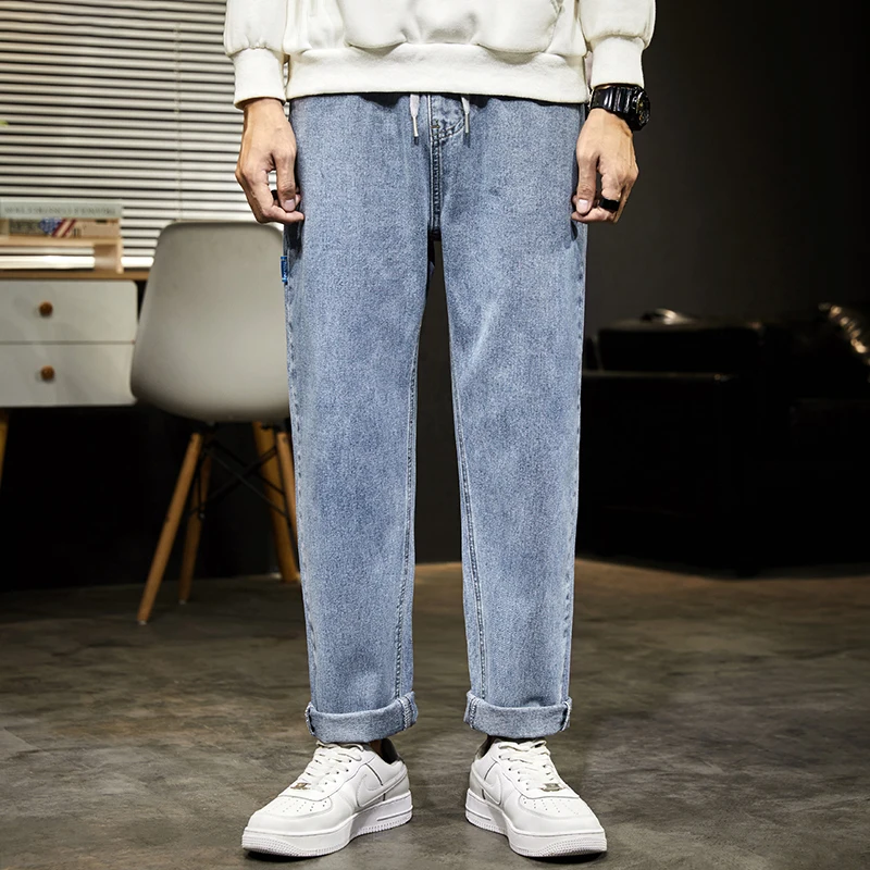 Мужские джинсы с широкими штанинами Свободные мешковатые прямые