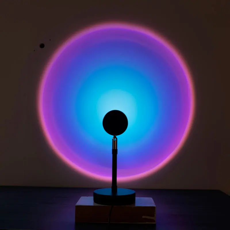 

2021 USB Button Rainbow Sunset Projector Atmosphere Led Night Light Home Coffe shop Background Wall Decoration Colorful Lamp