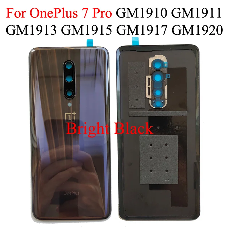 Black Oneplus 7 Pro Для Oneplus X 2, 3, 3 T, 5, 5, 6, 6 T, 7 Global задняя крышка батарейного отсека, корпус, чехол, Задние стекла, запчасти One plus 1+ 7 PRO GM1910, GM1911 - Цвет: Black Oneplus 7 Pro