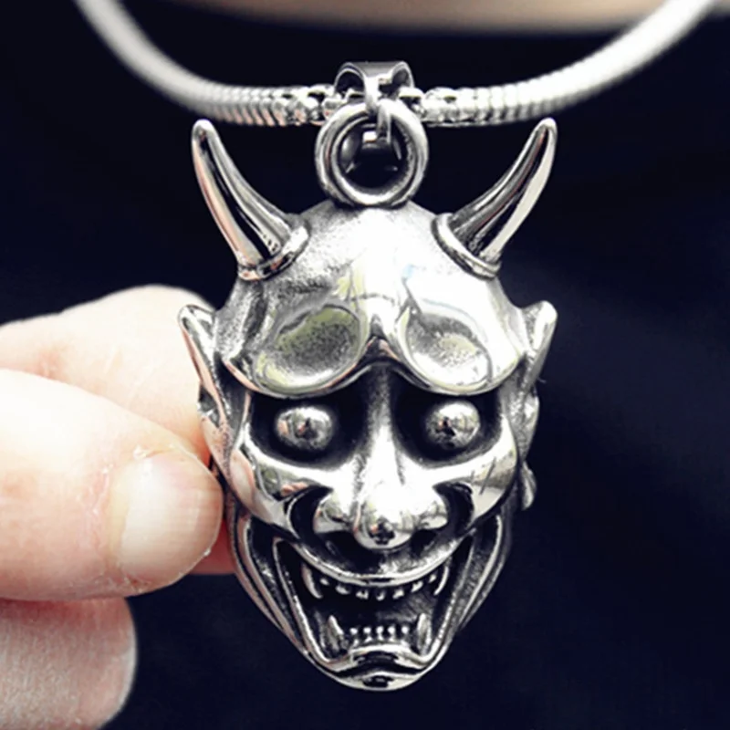 Мужские Винтажные ожерелья с подвеской в виде черепа Angry Demon для мужчин ожерелье