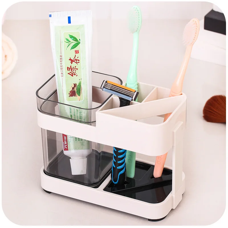 

Tooth Brush Storage Rack Toothpaste Holder Set Toilet Bathroom Wash Cup Shelf Mugs Razor Teeth Brush Organizer Draining Case