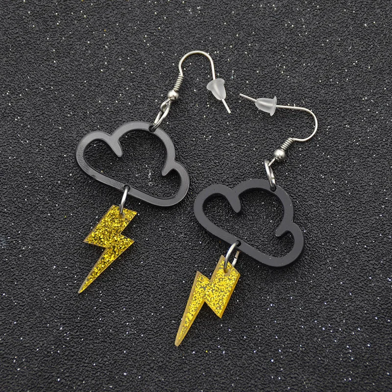 

Fashion Acrylic Cute Cloud Lightning Earrings New Hot Charm Drop Dangle Women Girls Fashion Jewelry