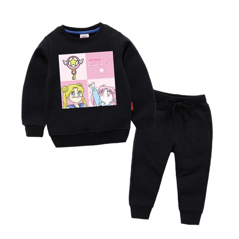 Детский хлопковый пуловер с принтом Сейлор Мун для девочек топы маленьких