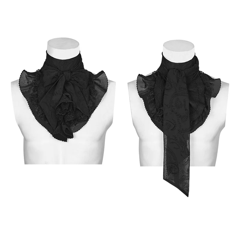 Мужские Мягкие шифоновые галстуки в стиле панк готические кружевные Галстуки