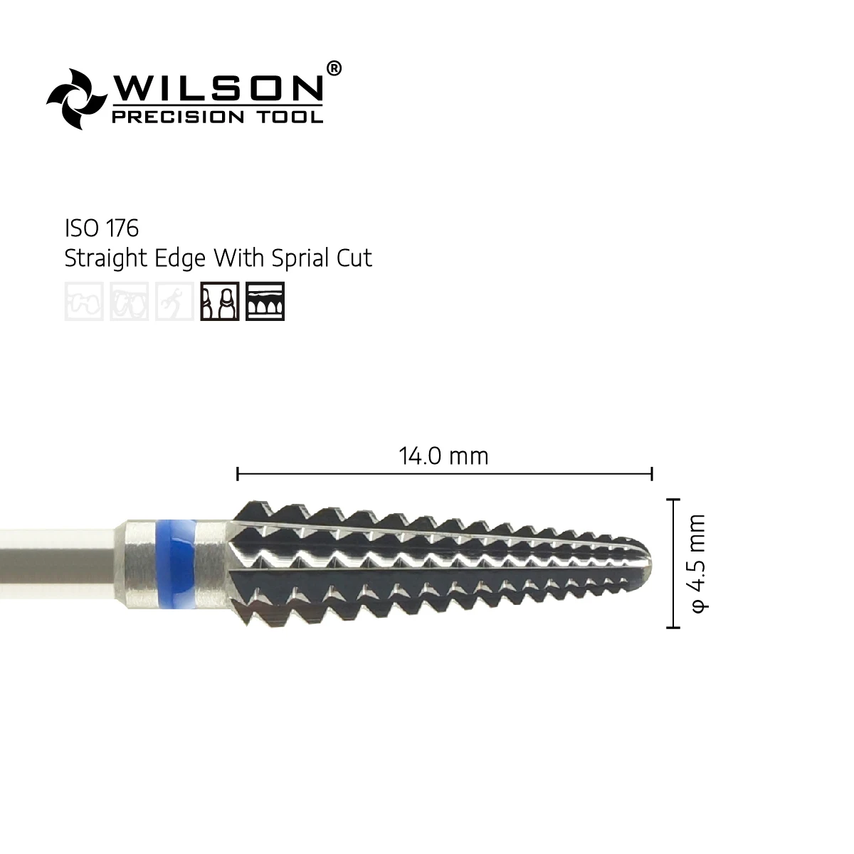 WilsonDental Burs 50001202 -ISO 201 176 045 Стоматологическая клубника из карбида вольфрама для