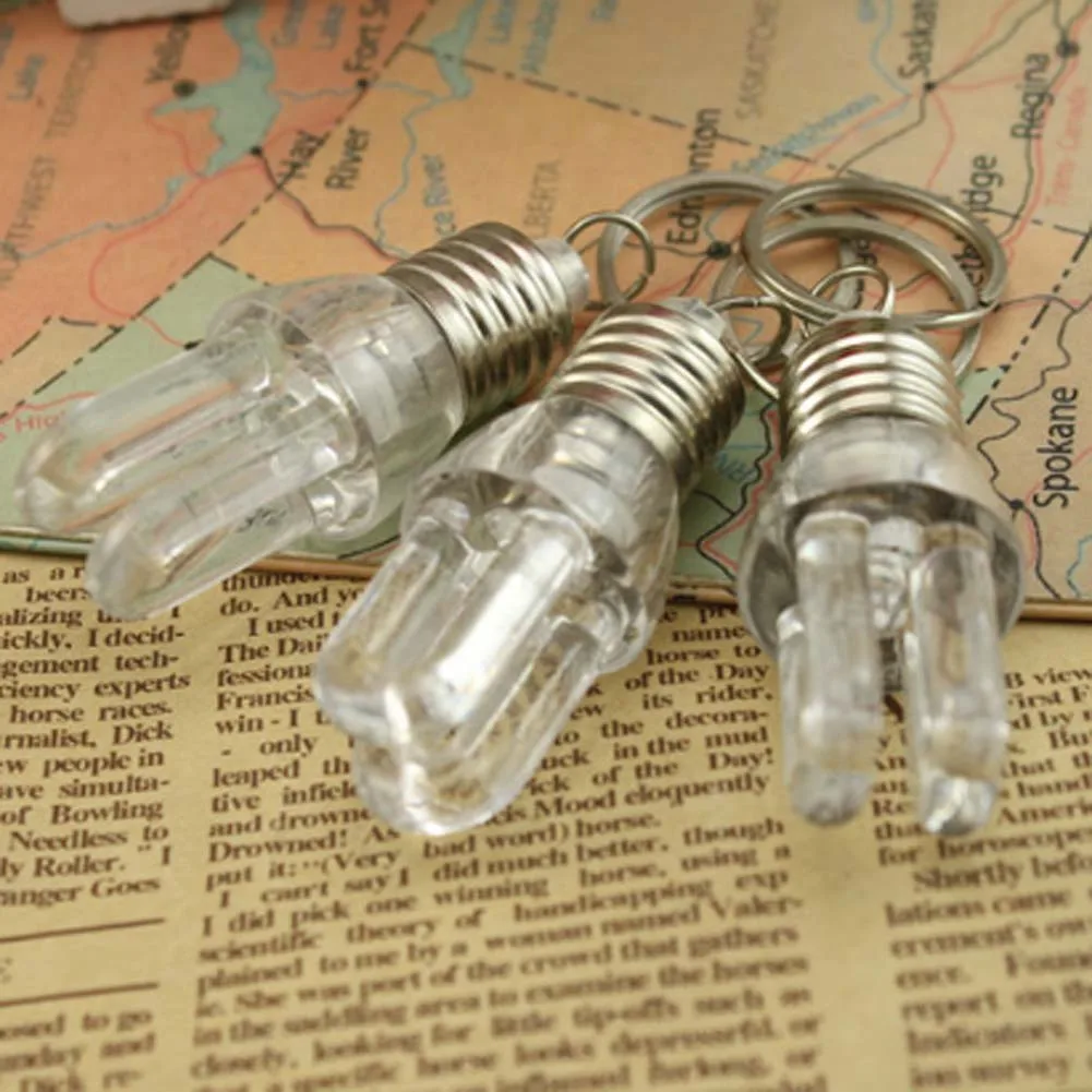 

1pcs Creative Colorful Changing LED Flashlight Light Mini Bulb Lamp Key Chain Ring Keychain Clear Lamp Torch Keyring Wholesale