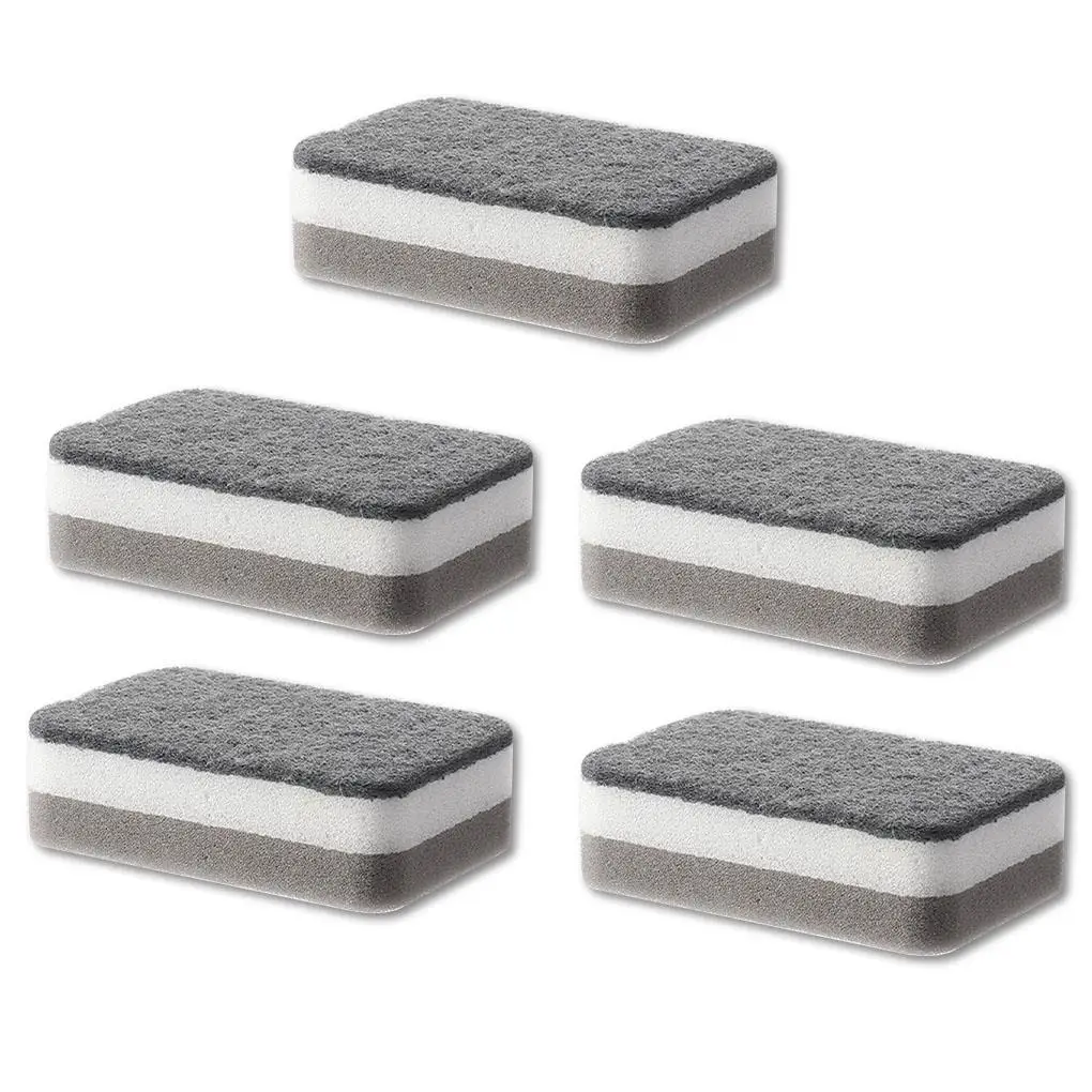 

5pcs Home Double-sided Cleaning Sponge Scouring Pad Cleaning Cloth Household Kitchen Cleaning Tools Accessories Dropshipping