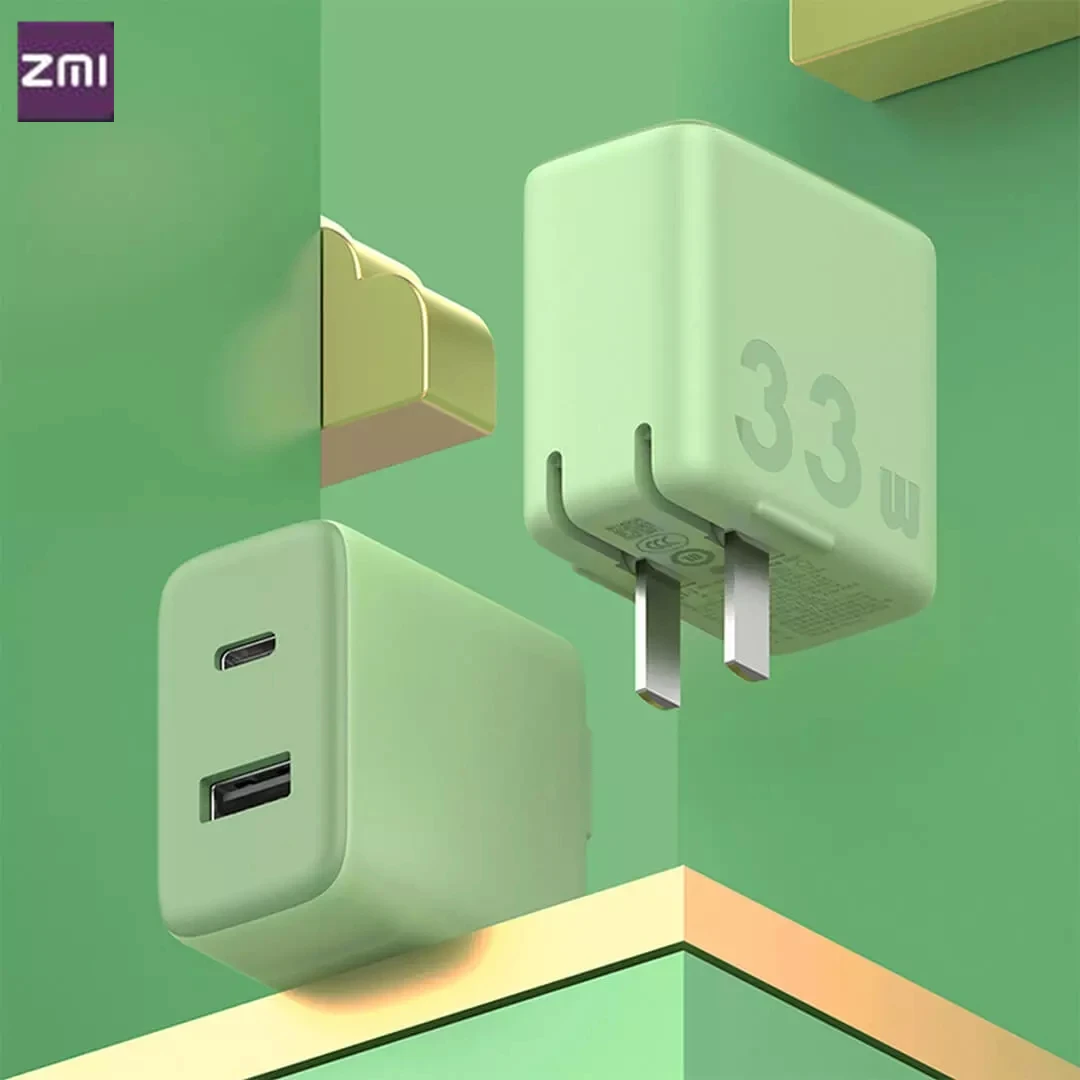 Быстрое зарядное устройство ZMI с USB 33 Вт 1 А 1C Type-C 100-240 В для Android iOS переключатель