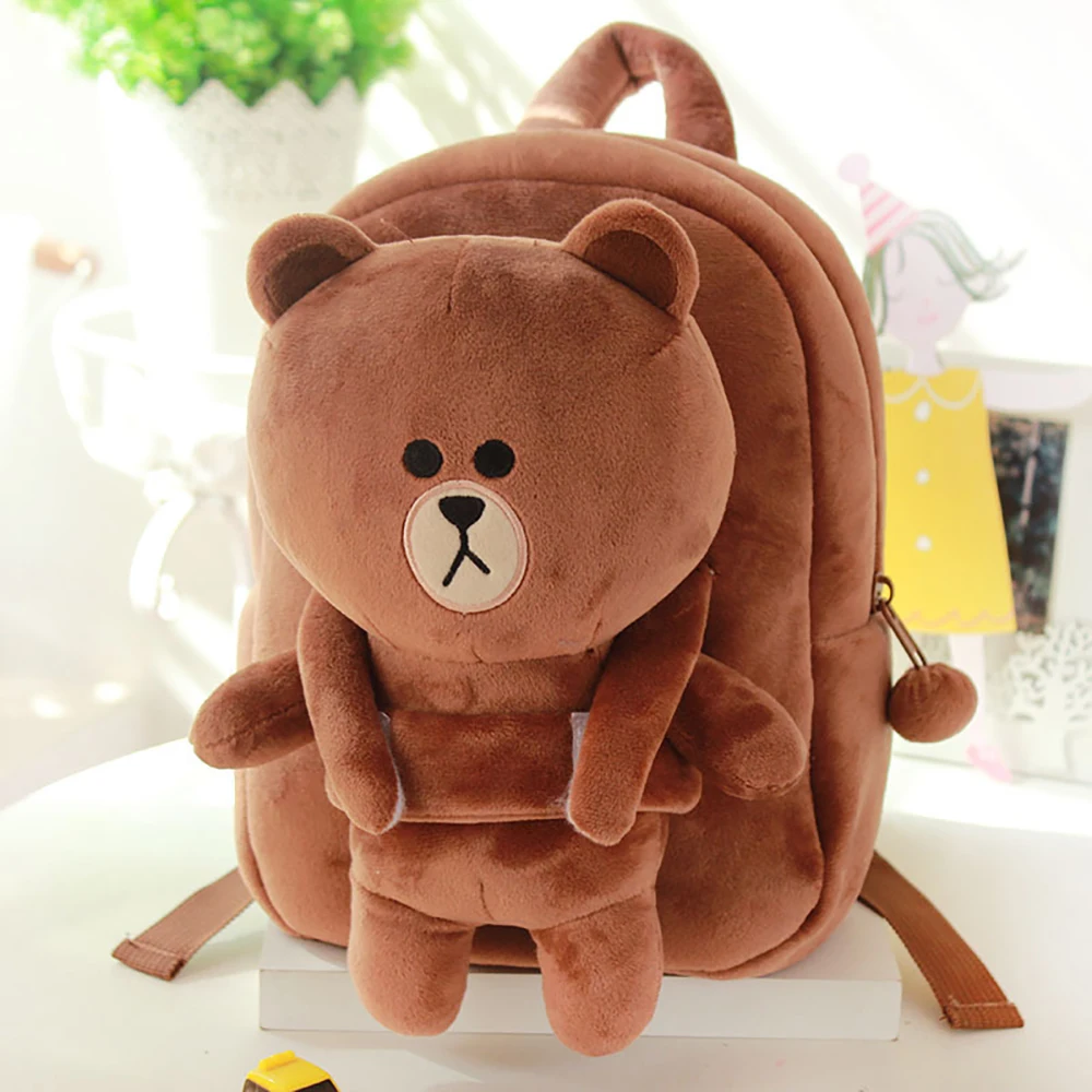 Детские фланелевые рюкзаки с рисунками из мультфильмов Школьная сумка на плечо