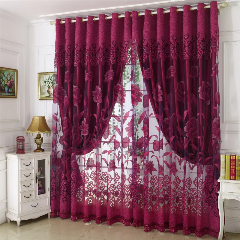 Шторы затемняющие в европейском стиле современные высококлассные резные цветы