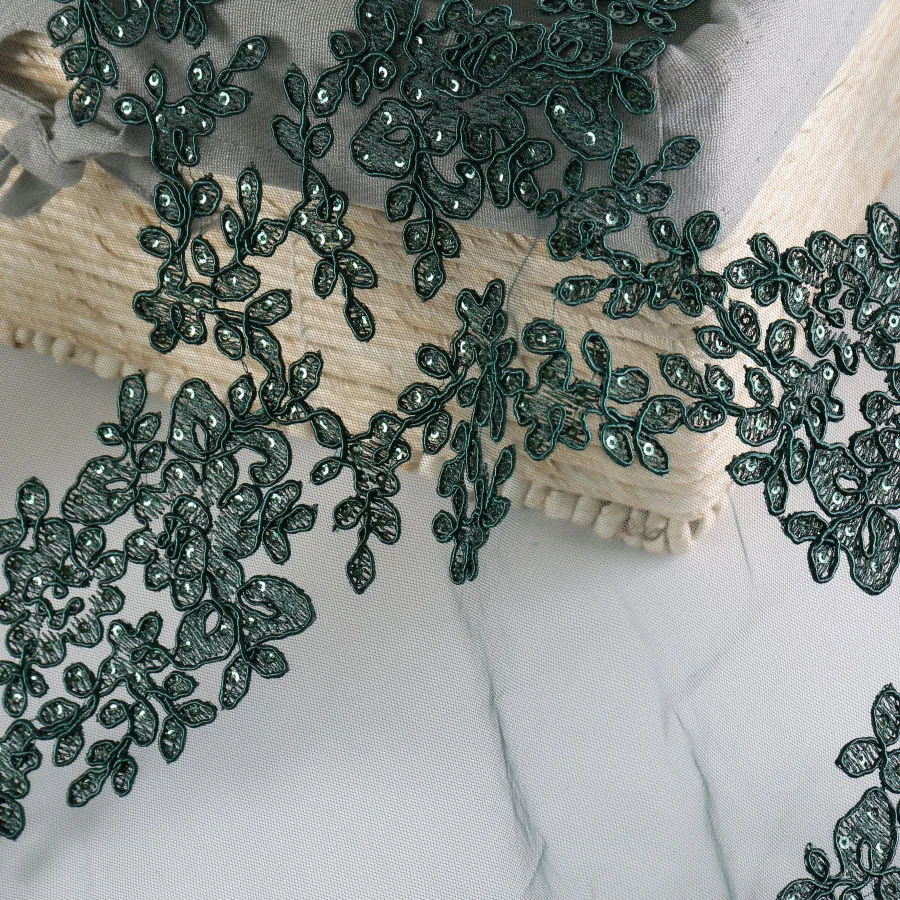 5 ярдов трехмерная расшитая блестками ткань пятно три в одном сетчатая вышивка из