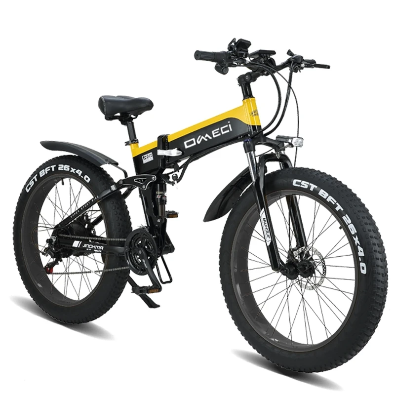 Bestellen Falten Elektro-fahrrad E-Bike Elektrische Atv Schneemobil Mountainbike 48V 1000W Licht Aluminium Körper 4,0 Fett Reifen Batterie 12,8 AH