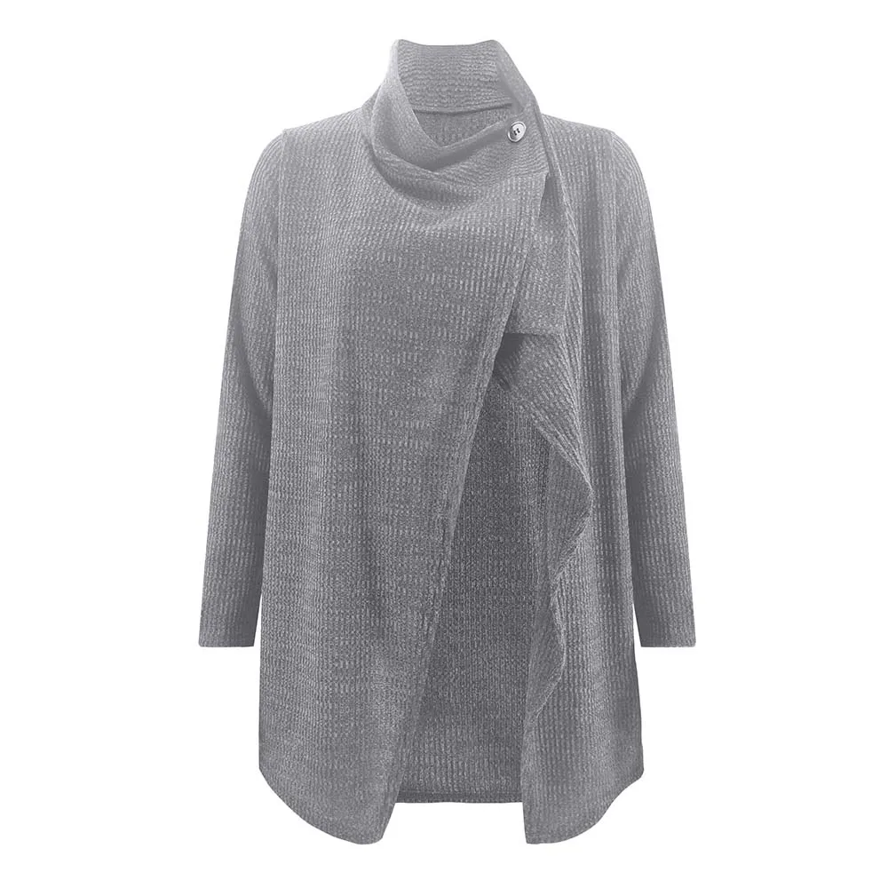 

Women's Long Sleeve One Button Open Front Wraps Cardigan Blouse