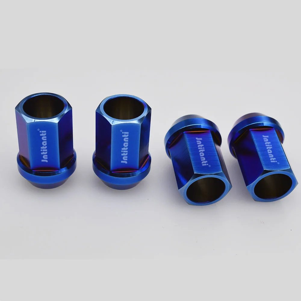 

Jntitanti PVD blue color cone seat open end Gr.5 Titanium Lug Nut M12*1.5*35mm