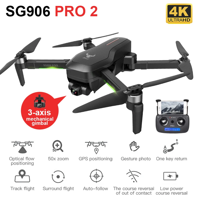 BEAST SG906 Pro2 Дрон GPS с 3 Осями самостабилизирующийся шарнир WiFi FPV 4K камера