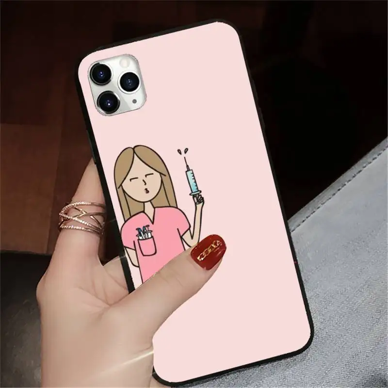 

Medicine Doctor Nurse cartoon cute Phone Case for iPhone 11 12 pro XS MAX 8 7 6 6S Plus X 5S SE 2020 XR mini luxury shell cover