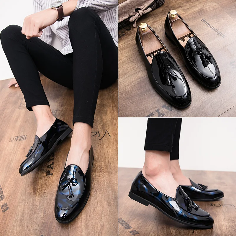 GOODRSSON New Fashion Leather Gentleman Stress Shoes Men Business Driving Handmade Tassel Loafers Plus size chaussure | Обувь