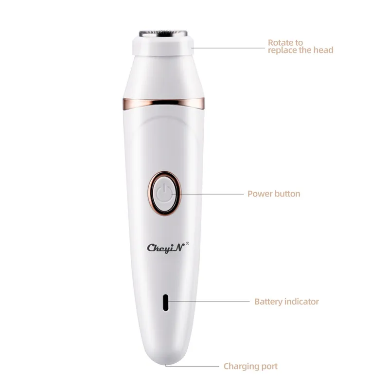

CkeyiN 7 in 1 Rechargeable Shaver Women Depilator Eyebrow Epilator Lip Nose Face Cleaning Brush Bikini Shaving Trimmer