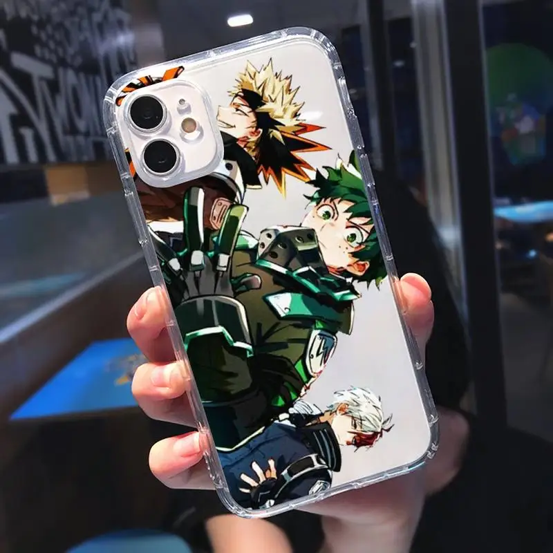 

Anime My deku bakugou Boku no Phone Case Transparent for iPhone 11 12 mini pro 8 7 6 6S XS MAX Plus X 5S SE 2020 XR