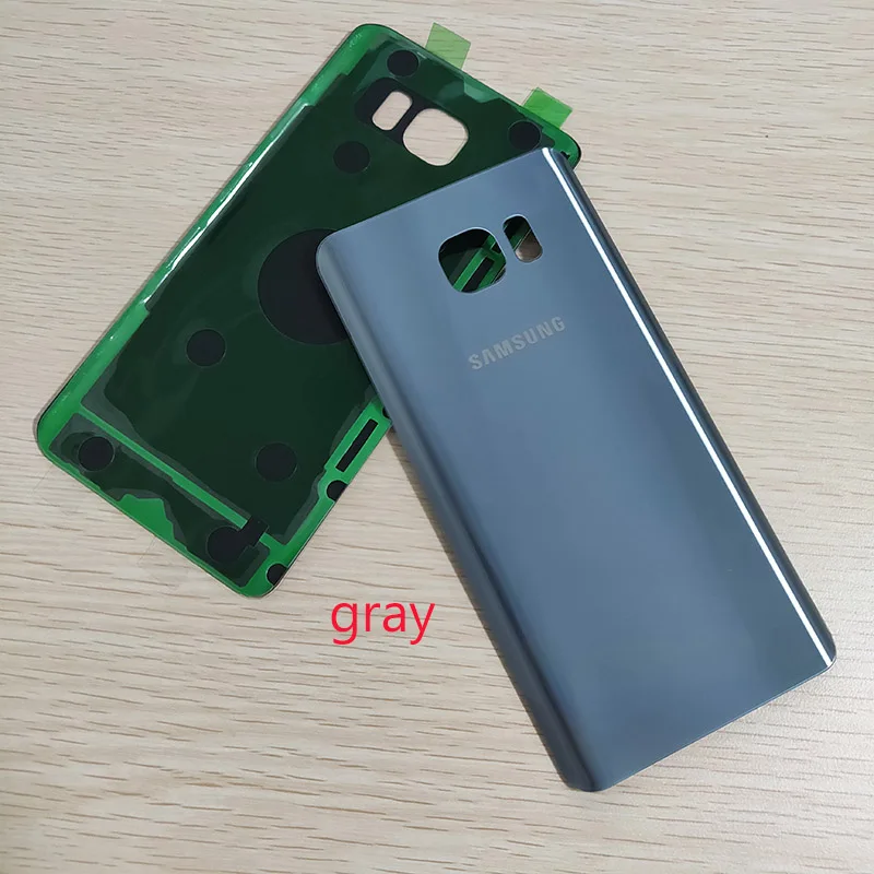 Gray samsung Galaxy Note5 Примечание 5 задняя Батарея крышка 3D Стекло Корпус Крышка для samsung Примечание 5 дверь задняя крышка чехол Замена - Цвет: Gray