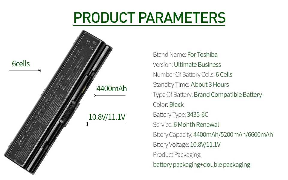4400 мА/ч, Батарея для Toshiba PA3533U-1BAS PA3534U-1BRS PA3534U для спутникового A500 A205 A21 A300 A200 L300 L450D L500 L505 A215