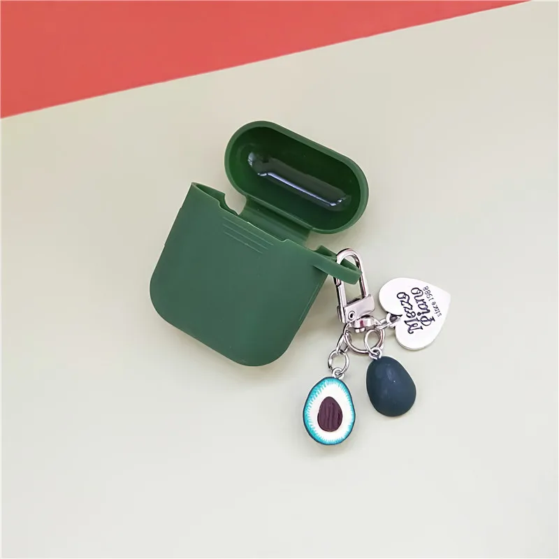 MULTICOLOR Милый мультяшный защитный чехол для AirPods с клубничной пряжкой, ремешок на запястье, Bluetooth, беспроводные наушники, силиконовая коробка для зарядного устройства - Цвет: MULTICOLOR